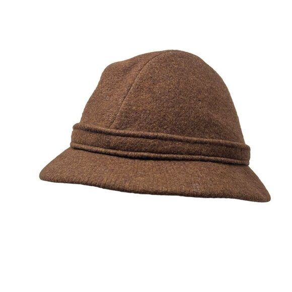 Kangol Design Tweed Wool Brown Fedora Walking Hat Cap 7 1/4 Vtg Retro England - Picture 1 of 8